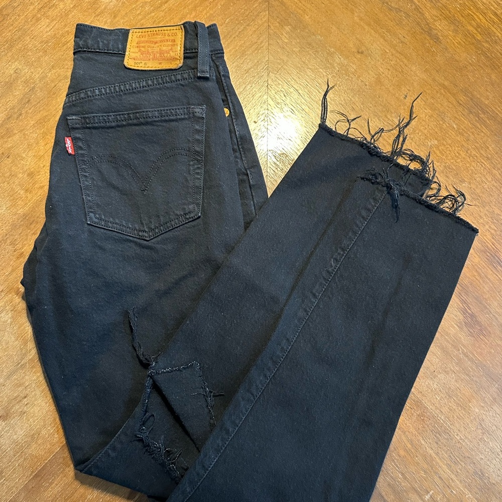 Levi's 501 Women's Black Straight Leg Jeans
